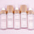 wander beauty 5 light pink bottles with golden lids