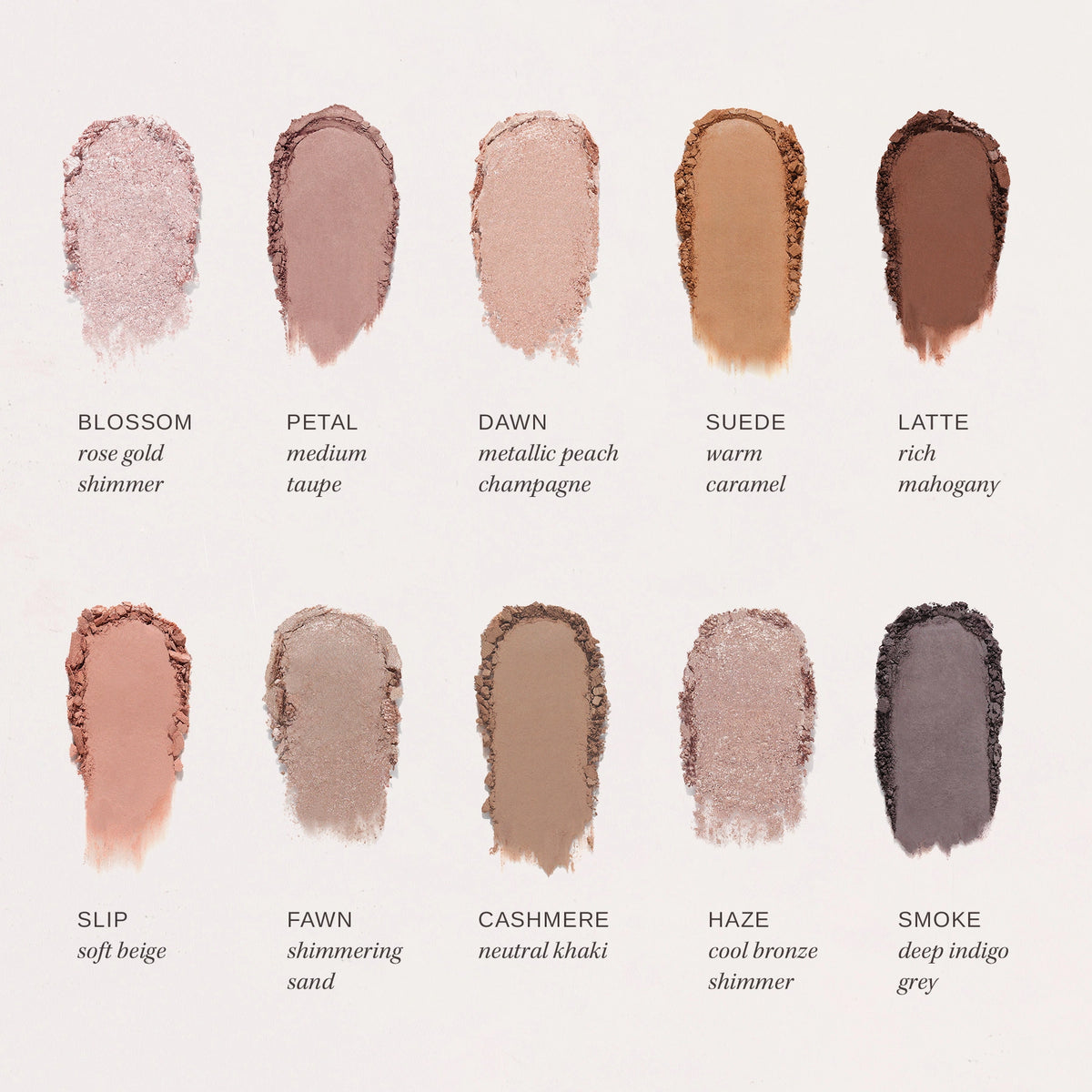 In Neutral Eyeshadow Palette shade swatches