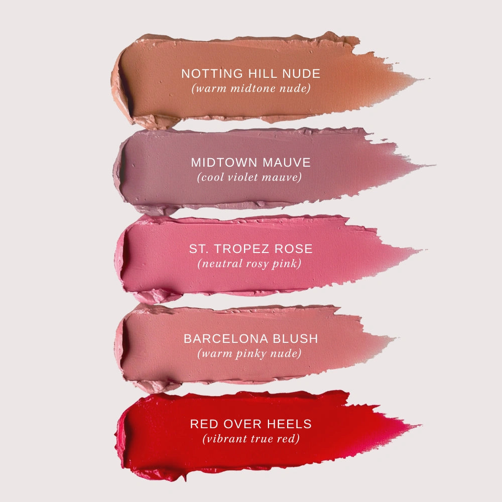 Lipsetter Dual Lipstick and Liner shade swatches