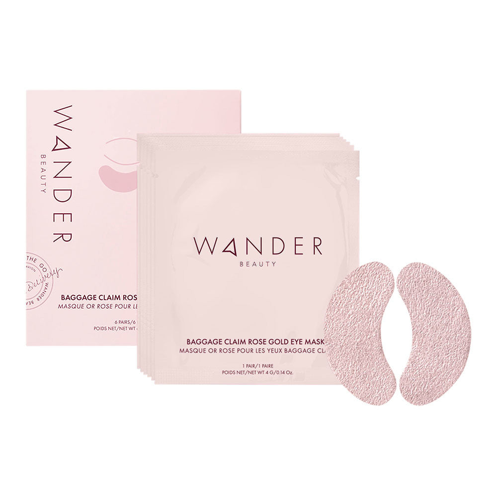 Baggage Claim Eye Masks in Rose Gold